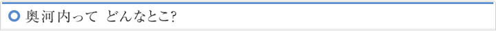 奥河内ってどんなとこ？